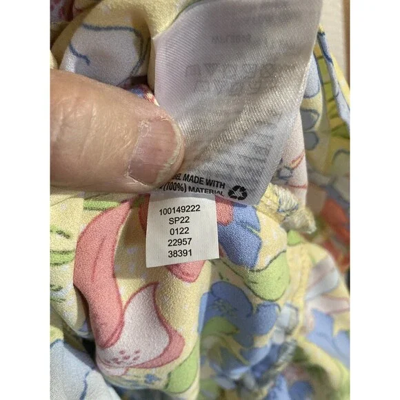 BAR III Womens Large Hello Yellow Adjustable Spaghetti Strap Dress Ruffles New - Picture 6 of 9